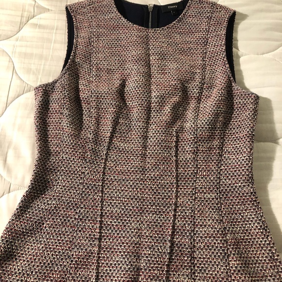 Theory Hourglass Tweed blue/pink/white work dress - Picture 5 of 12